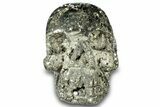 Polished Pyrite Skull With Pyritohedral Crystals #301486-1